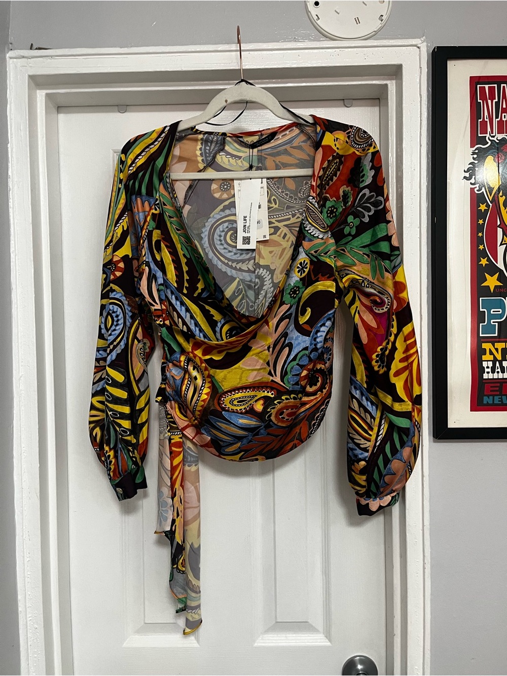 ZARA Multicolor Paisley Wrap Blouse - Women Tops